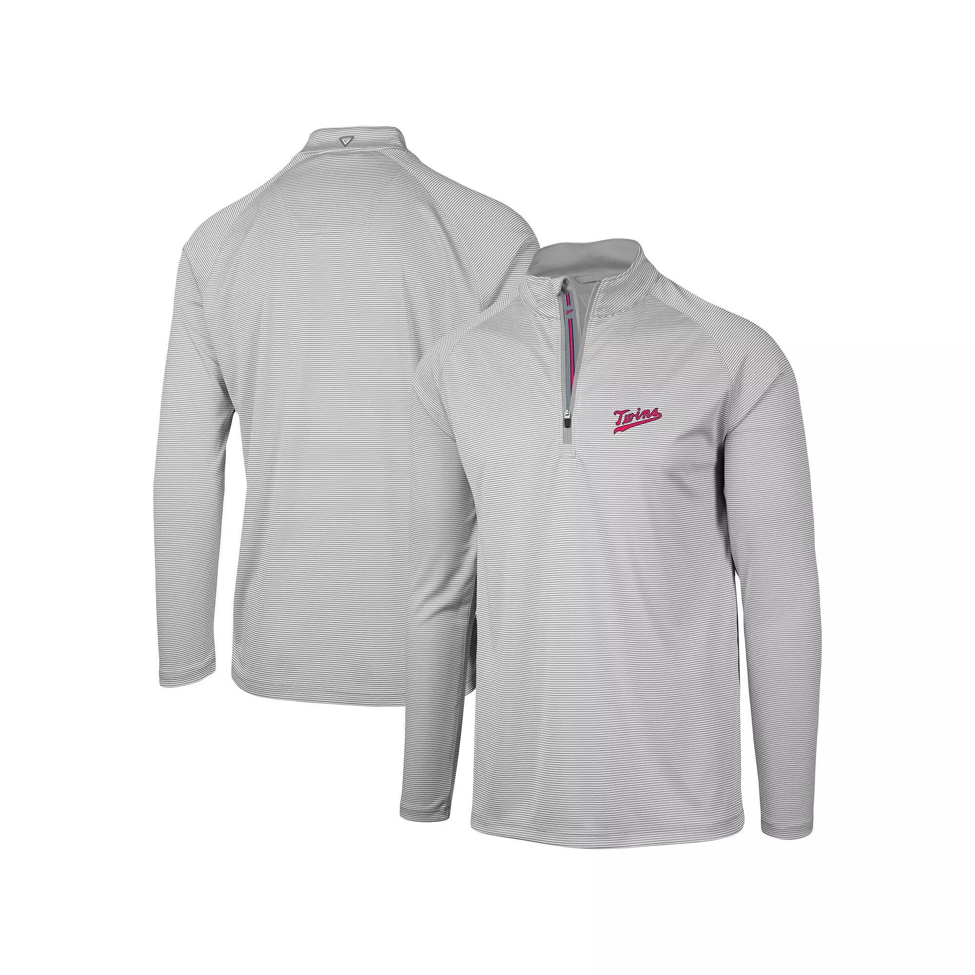 Men's Levelwear Gray Minnesota Twins Orion Historic Logo Raglan Quarter-Zip Jacket, Size: Small, Grey Product Image