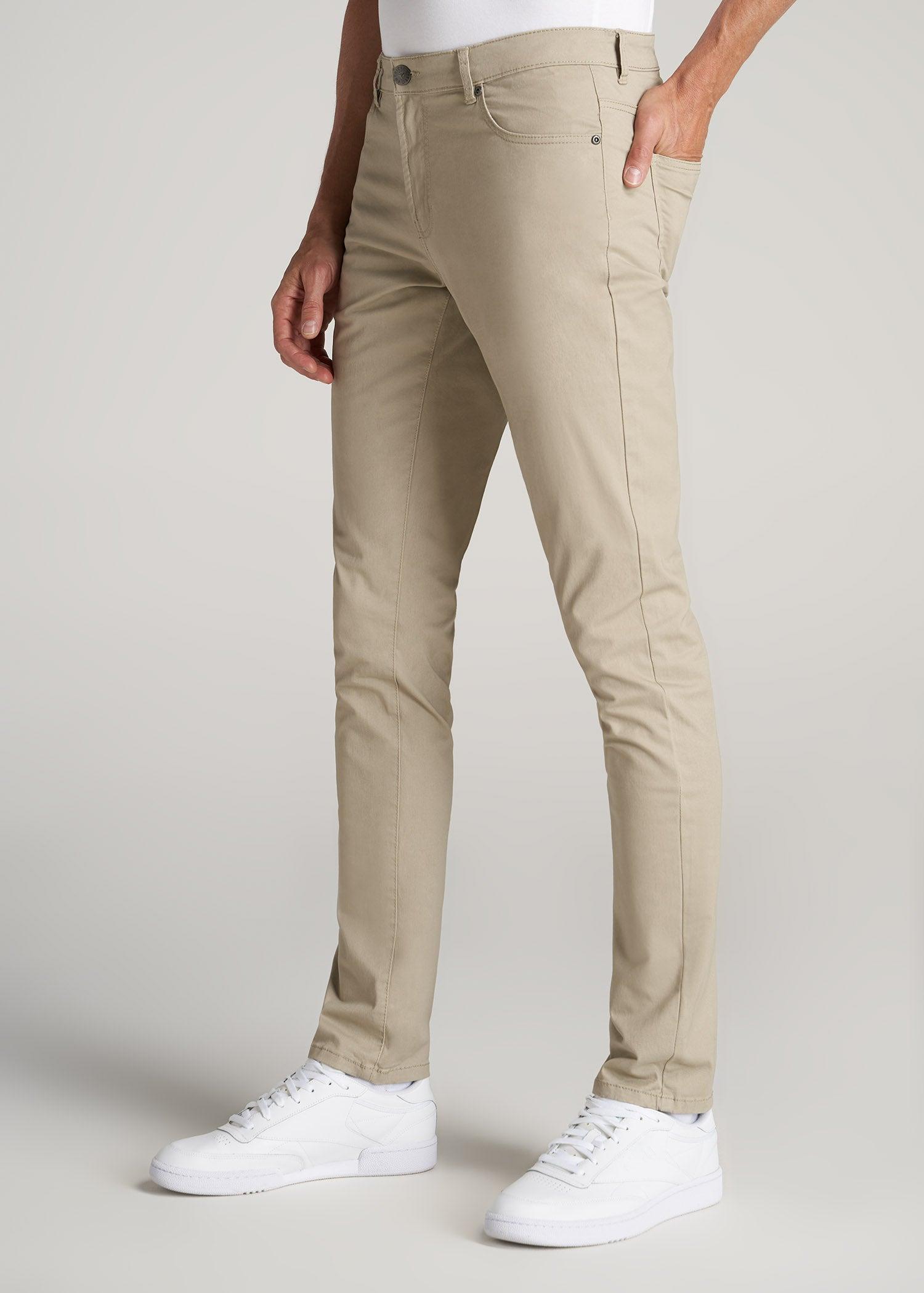 Carman TAPERED Fit Five Pocket Pants for Tall Men in Camo Green Product Image