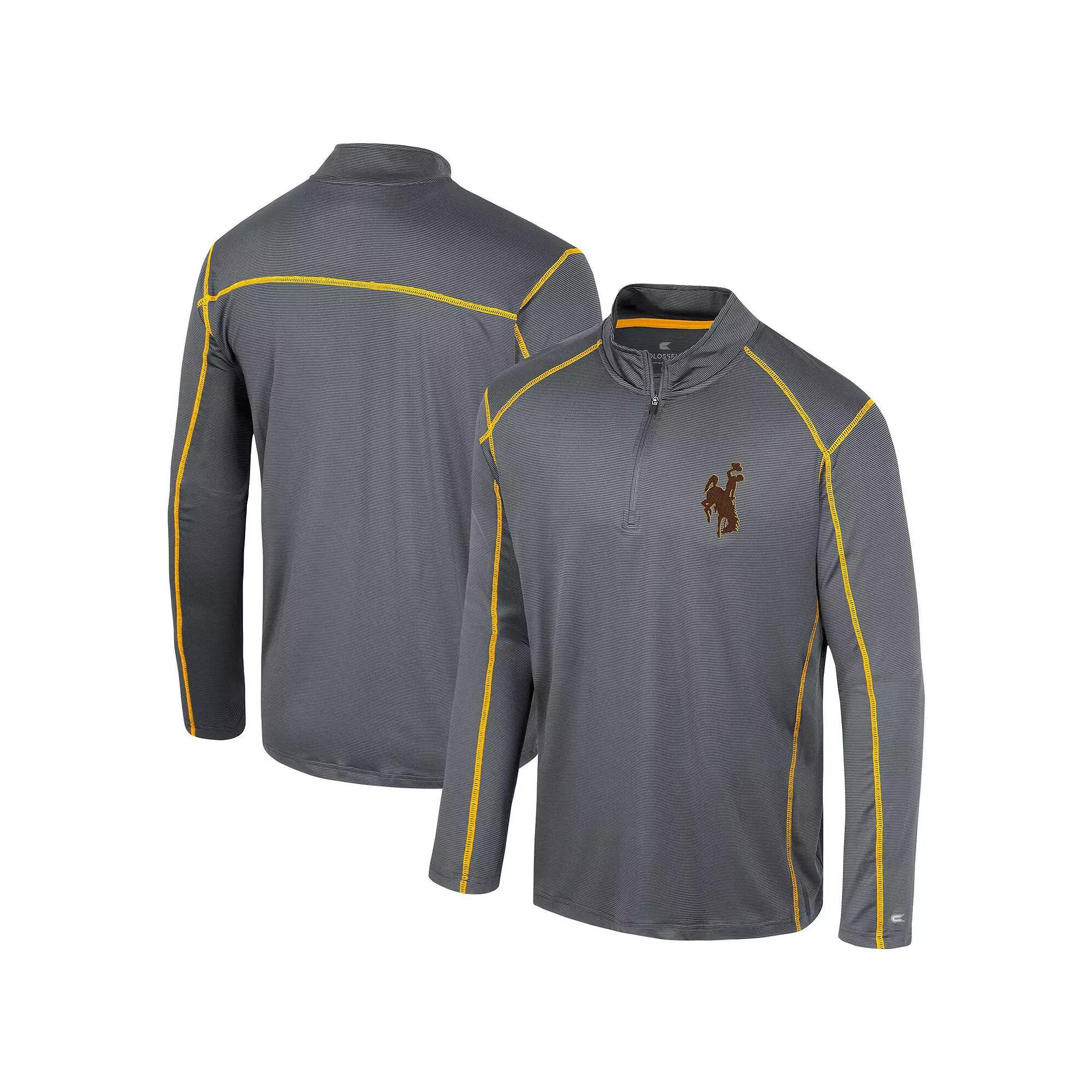 Mens Colosseum Black Wyoming Cowboys Cameron Quarter-Zip Windshirt Product Image