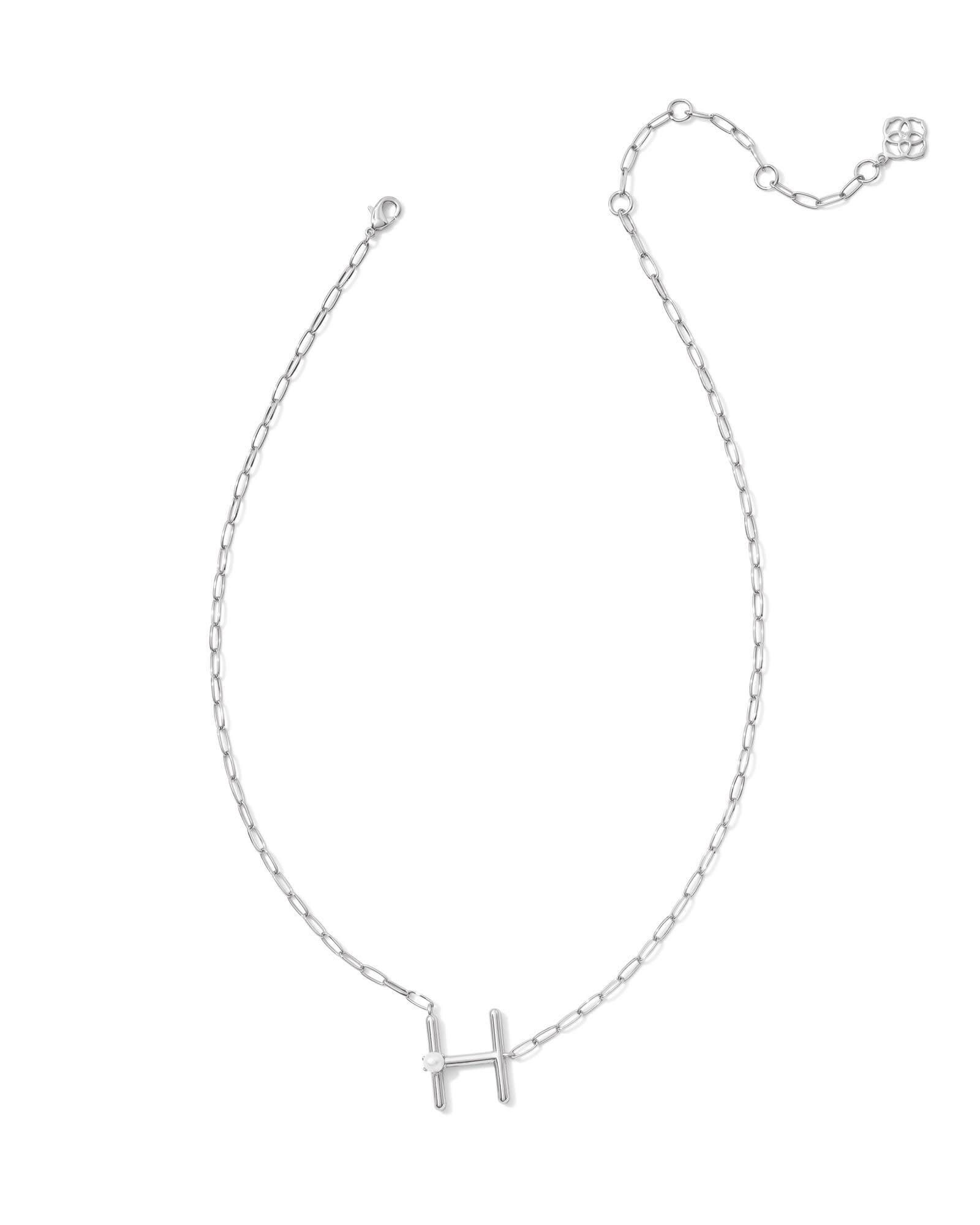 Pearl Silver Letter X Short Pendant Necklace in Freshwater Cultured Pearl Product Image
