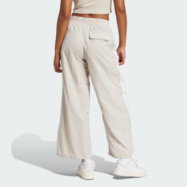adidas Essentials 3-Stripes Lifestyle Woven Parachute Pants Beige L Womens Product Image