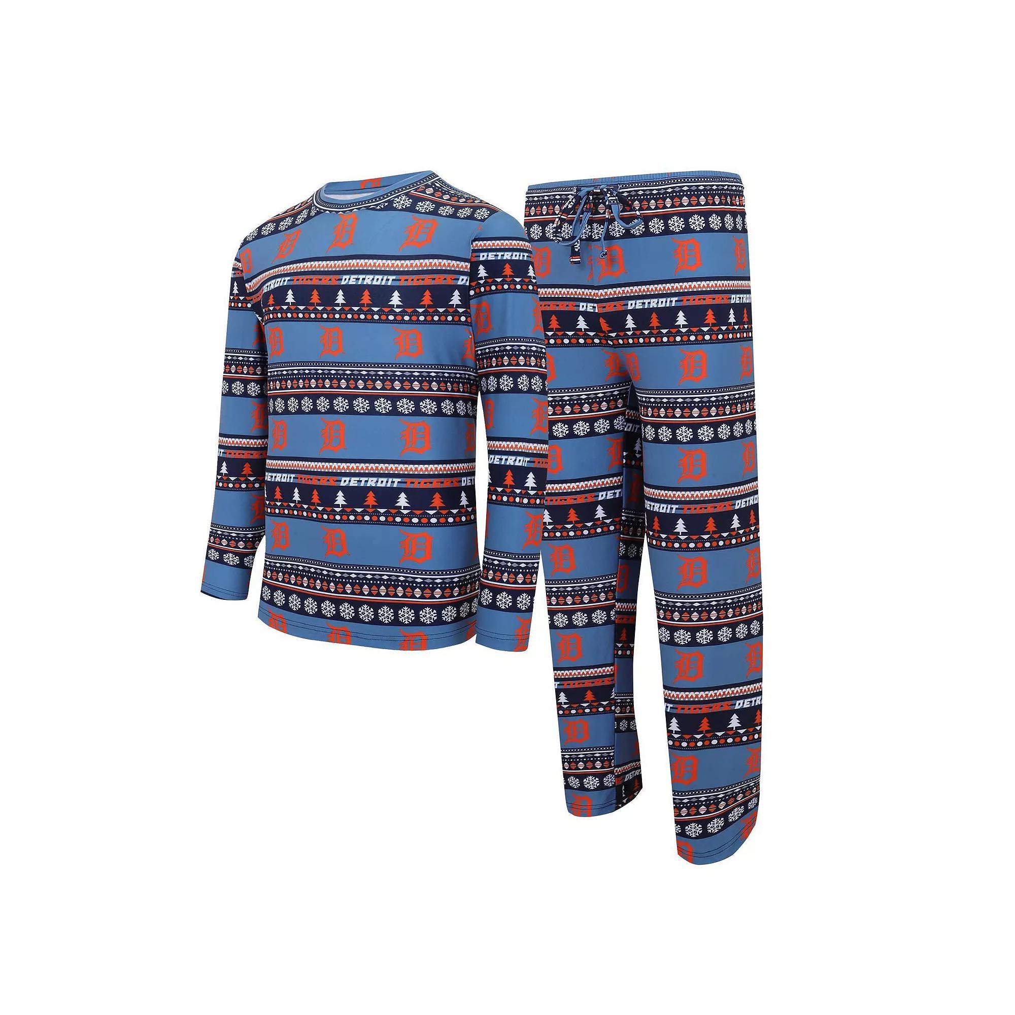 Men's Concepts Sport Navy Detroit Tigers Knit Ugly Sweater Long Sleeve Top & Pants Set, Size: XL, Blue Product Image