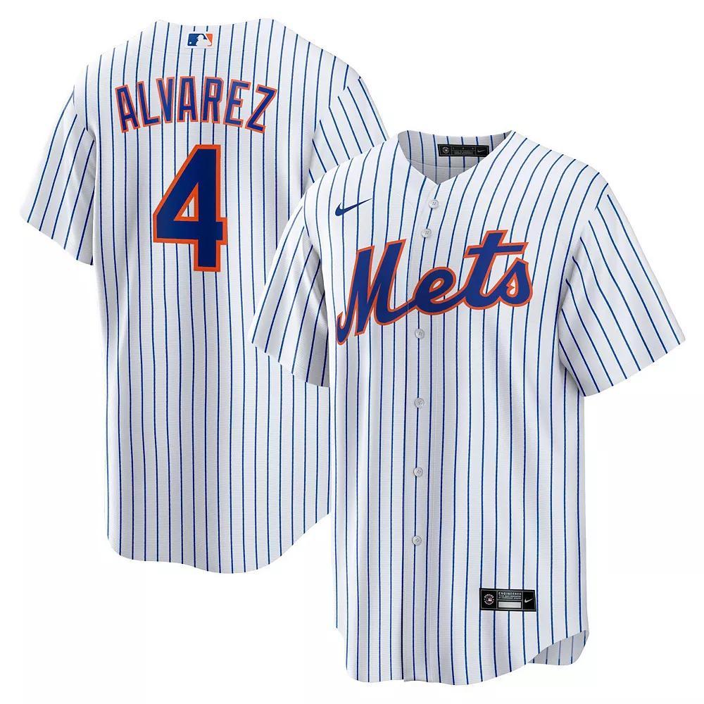 Men's Nike Francisco Alvarez White New York Mets Replica Player Jersey, Size: Large Product Image