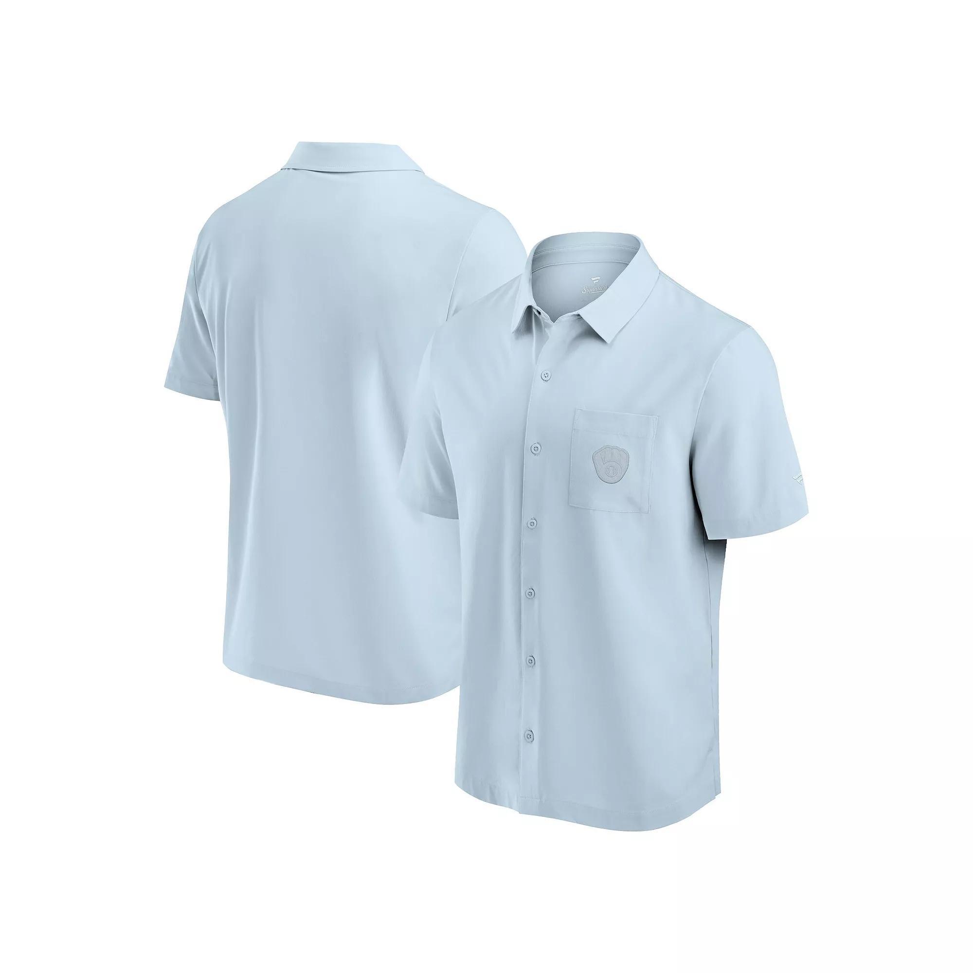 Men's Fanatics Light Blue Milwaukee Brewers Front Office Button-Up Shirt, Size: XXL Product Image