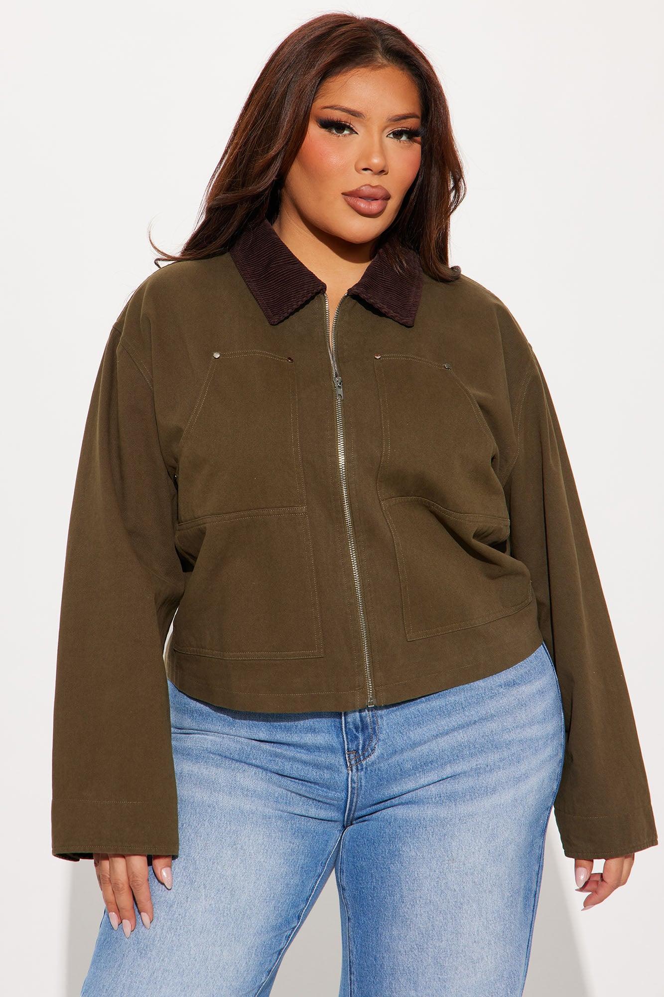Joelle Barn Jacket - Olive Product Image