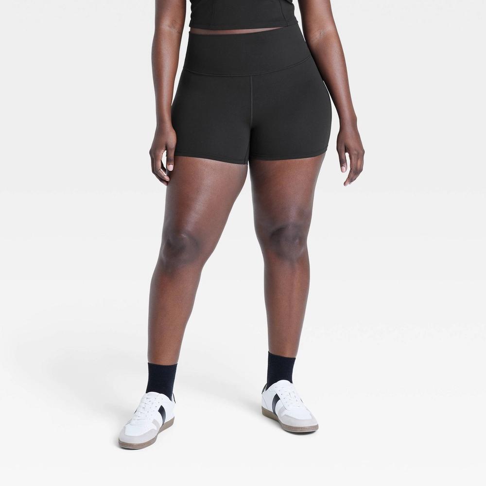 Womens Everyday Soft Ultra High-Rise Bike Shorts 4 - All In Motion Black L: Moisture Wicking, Quick Drying Product Image