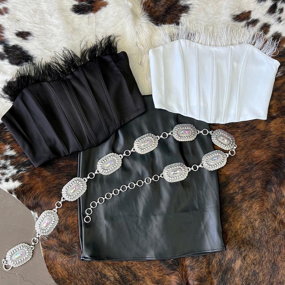 Feathered Corset Top* Product Image