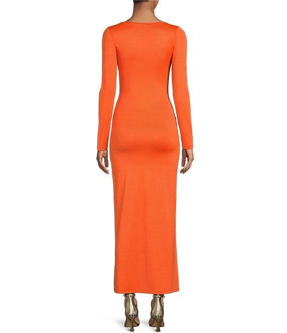 Gianni Bini Column Icon Knit Scoop Neck Long Sleeve Bodycon Dress Product Image