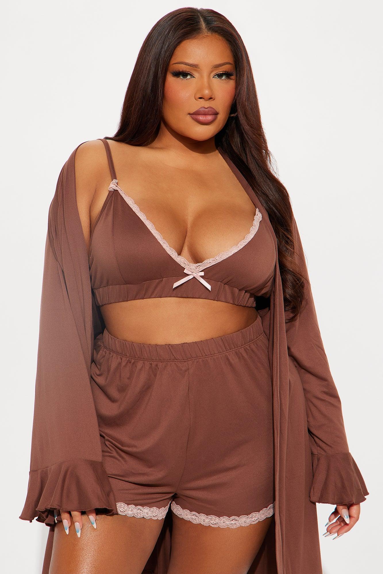 In Bed All Day PJ Robe Set - Chocolate Product Image