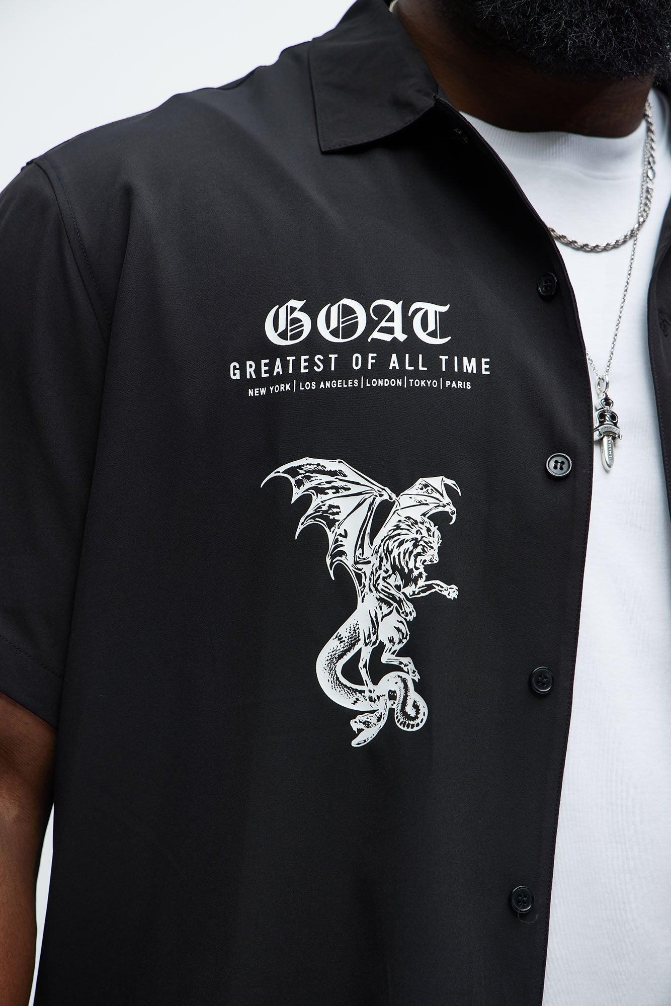 Knight And Gargoyle Full Button Shirt - Black Product Image