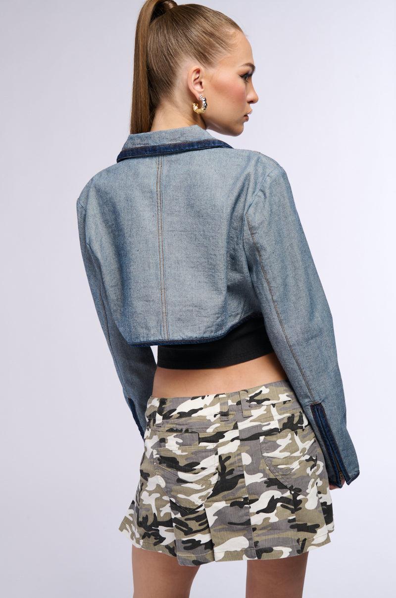 INSIDE OUT DENIM CROP JACKET Product Image