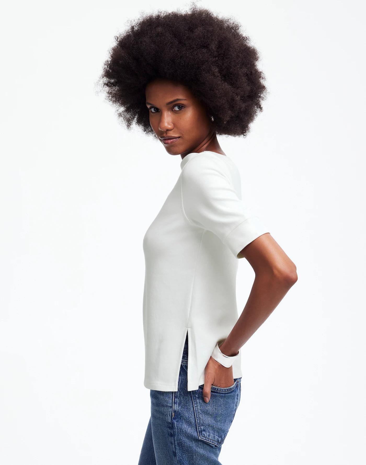Elbow-Sleeve Boatneck Tee Product Image