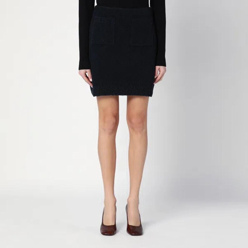 BOTTEGA VENETA Boucle-knit Wool-blend Mini Skirt In Blue Product Image