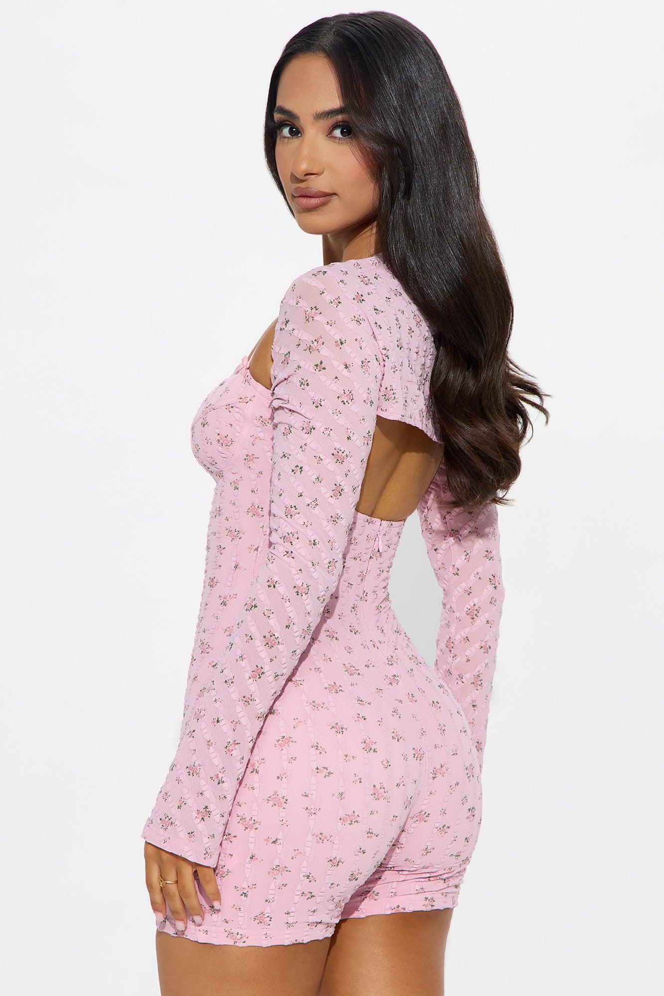 Zephyra Floral Romper Set - Light Pink Product Image