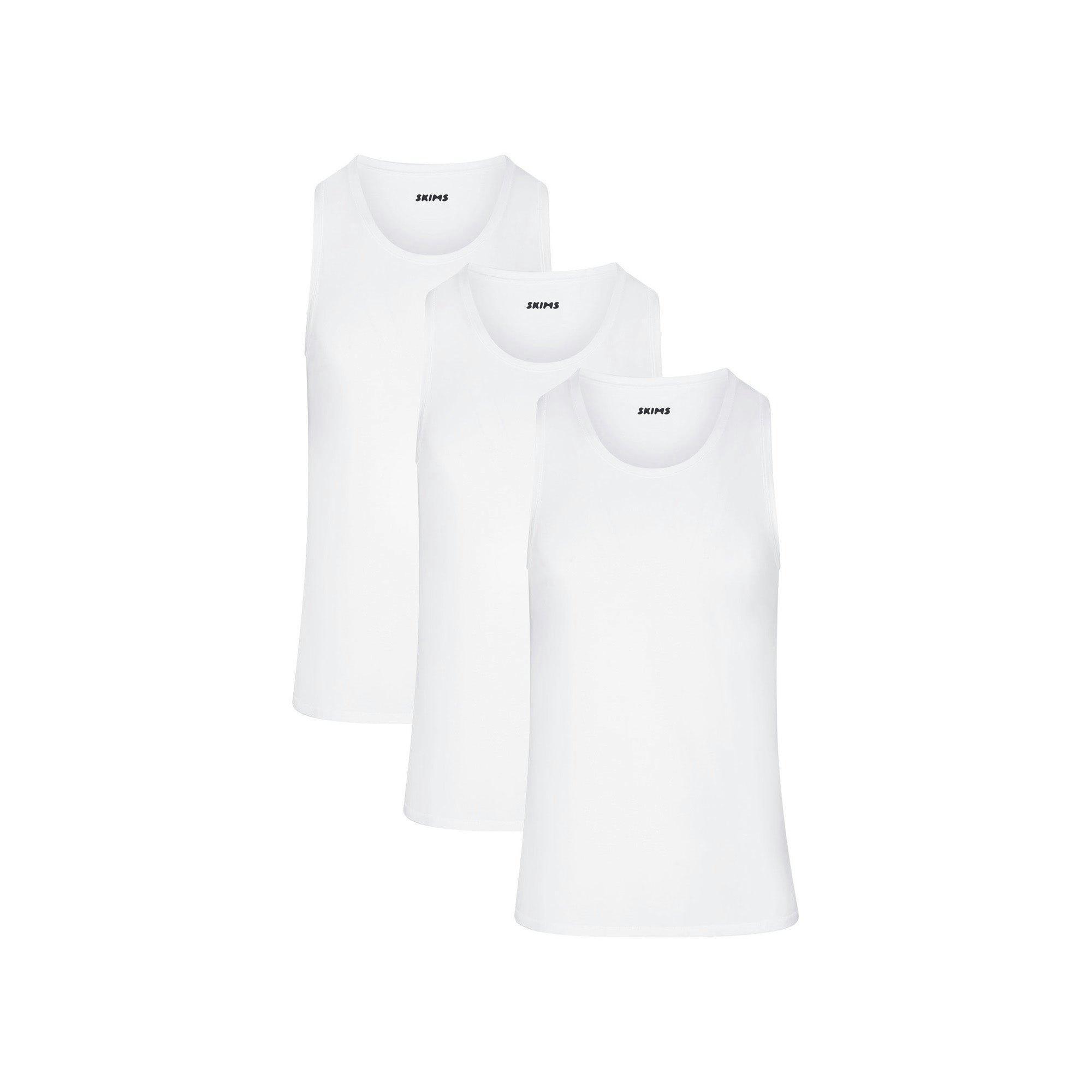SKIMS STRETCH MENS TANK 3-PACK | CHALK Product Image