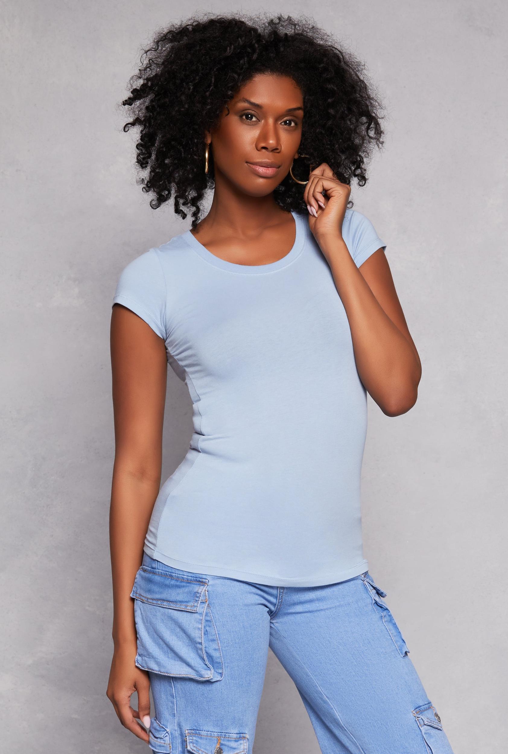 Womens Short Sleeve Scoop Neck Tee Product Image