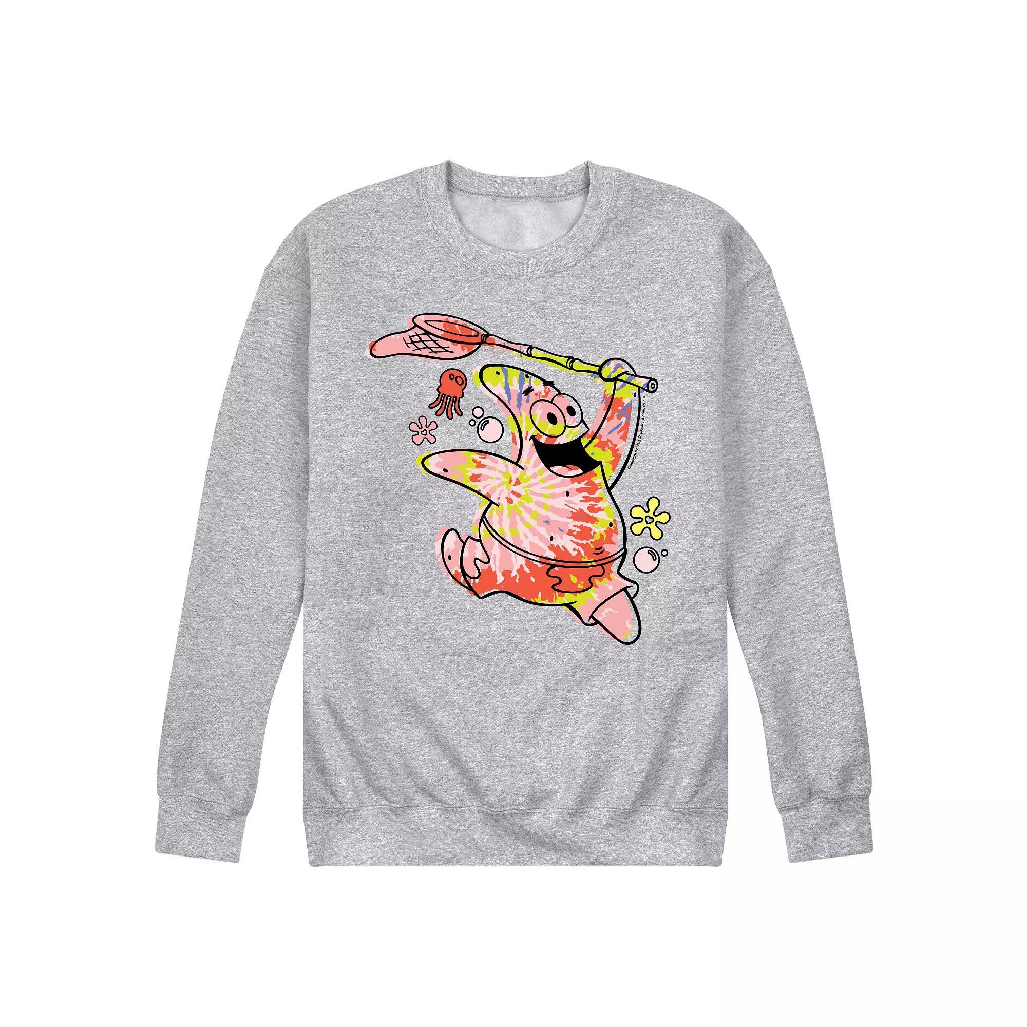 Mens SpongeBob SquarePants Tie Dye Patrick Fleece Sweatshirt Product Image