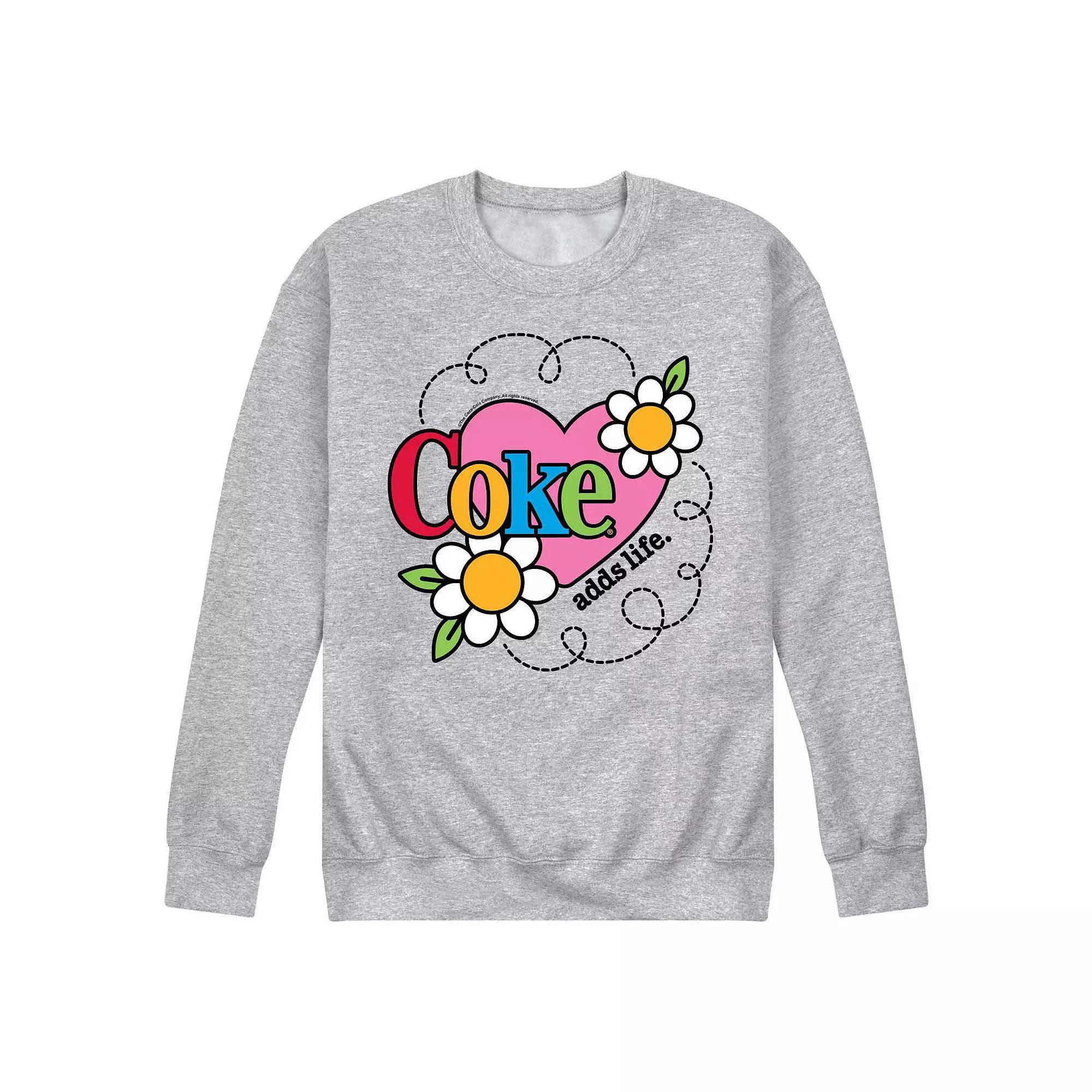 Mens Coke Colorful Collage Fleece Sweatshirt Product Image