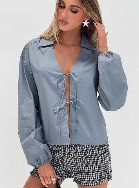 Rinon Long Sleeve Top Steel Product Image