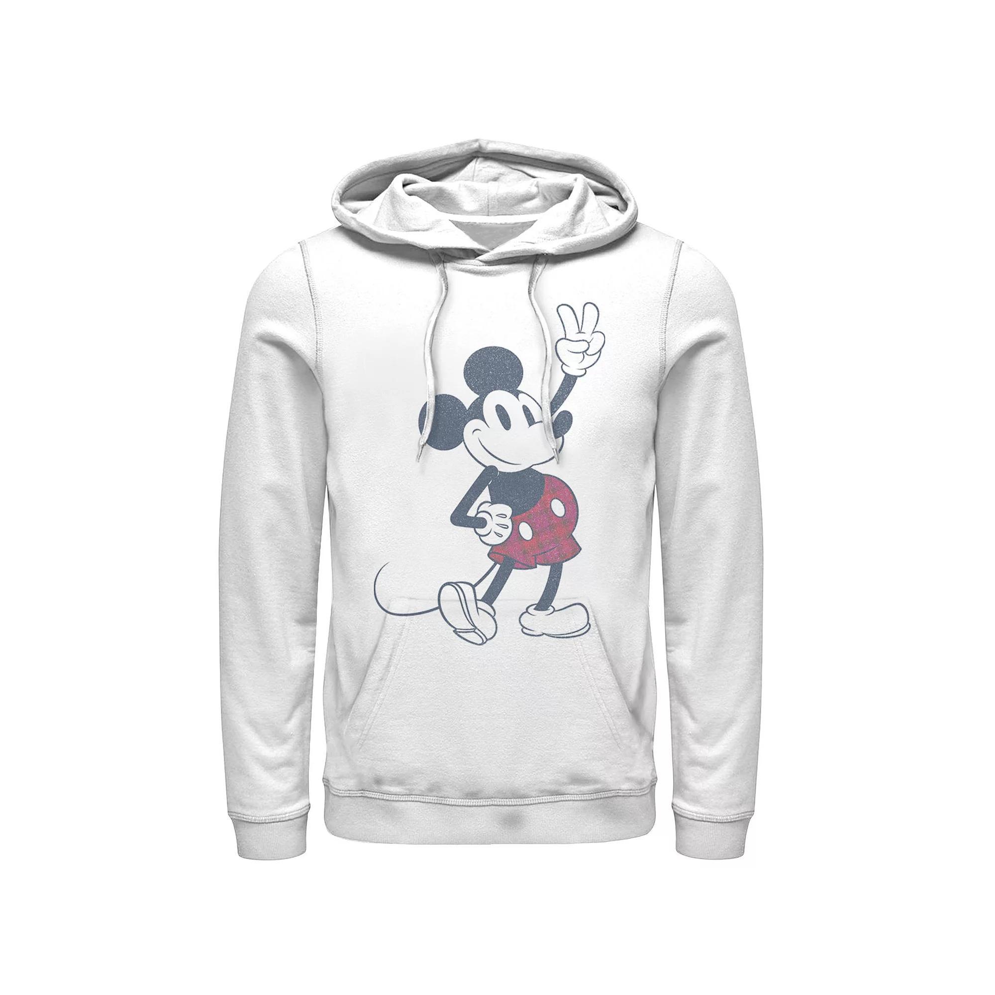 Disney's Mickey & Friends Mickey Mouse Men's Plaid Shorts Hoodie, Size: XXL, White Product Image