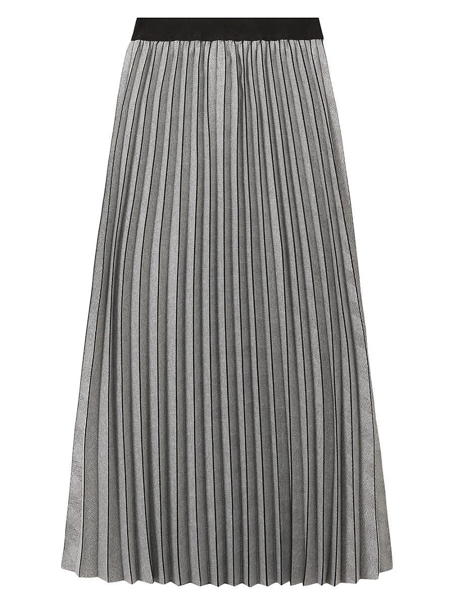 Womens Nova Checked Pleat Midi-Skirt Product Image