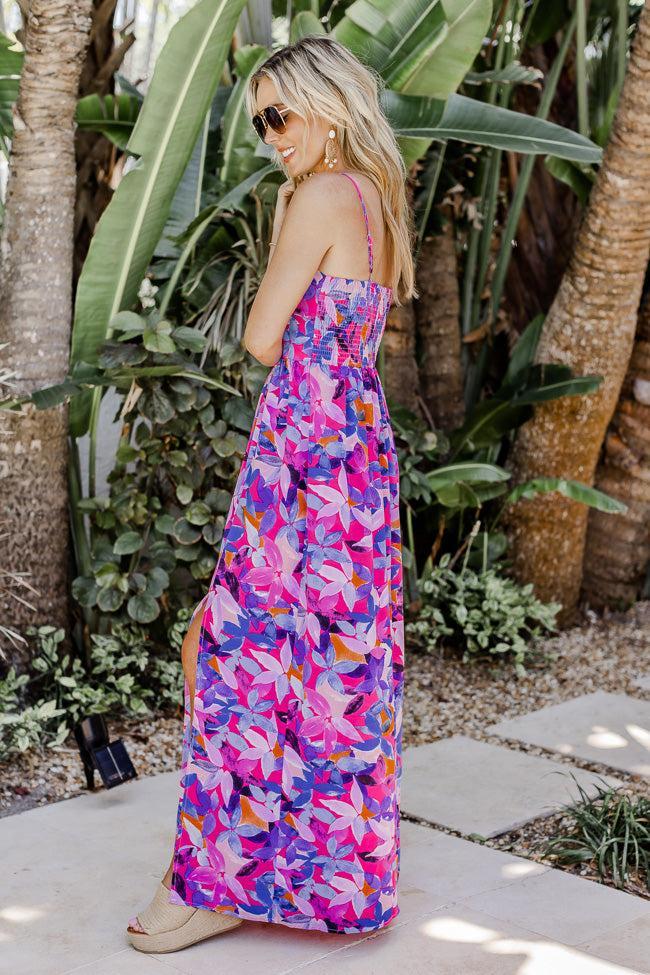 Soak In The Sun Purple Tropical Print Maxi Dress FINAL SALE Product Image