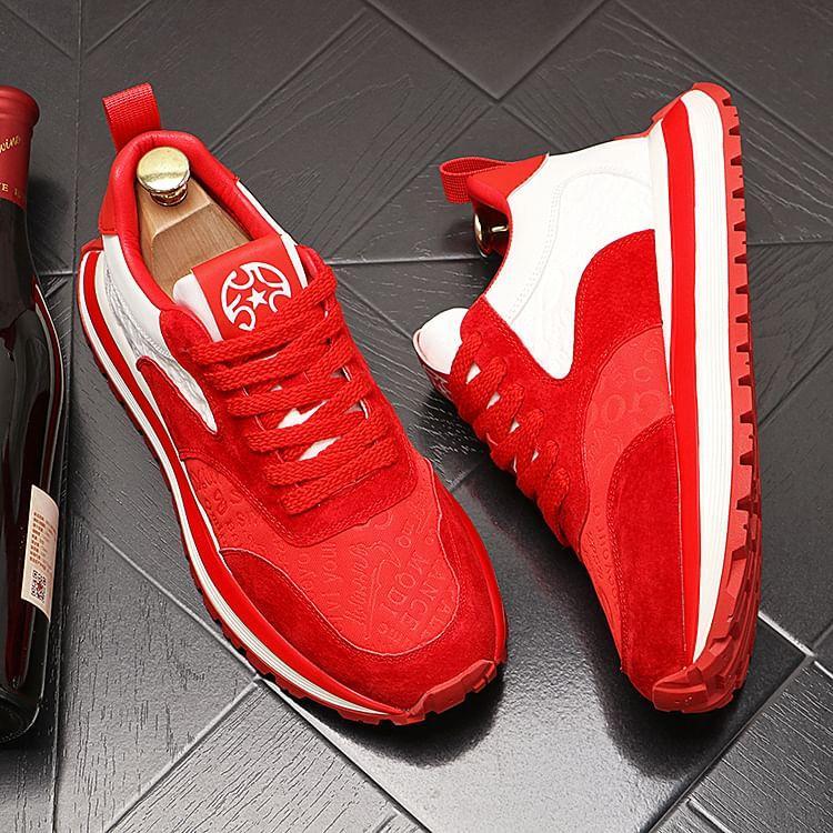 Lettering Lace-Up Sneakers Product Image