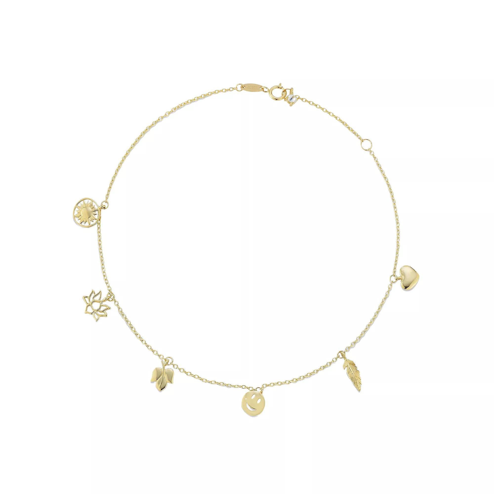 LUMINOR GOLD 14k Gold Charm Anklet, Women's, Size: 10" Product Image