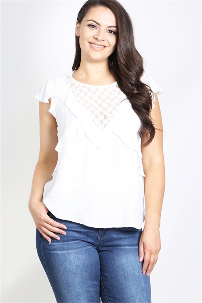 Ruffle Lace Flutter Sleeve Product Image