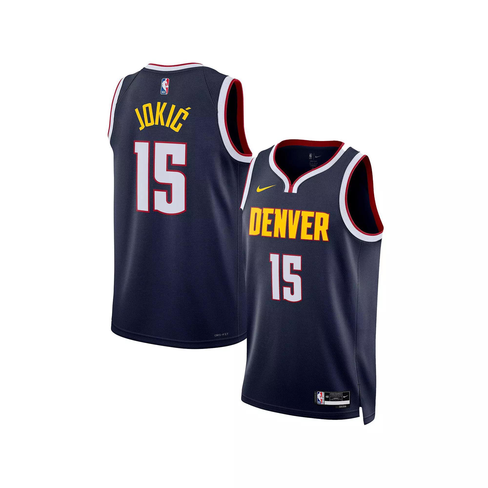Men's Nike Nikola Jokic Navy Denver Nuggets 2022/23 Swingman Jersey - Icon Edition, Size: Medium, Nug Blue Product Image