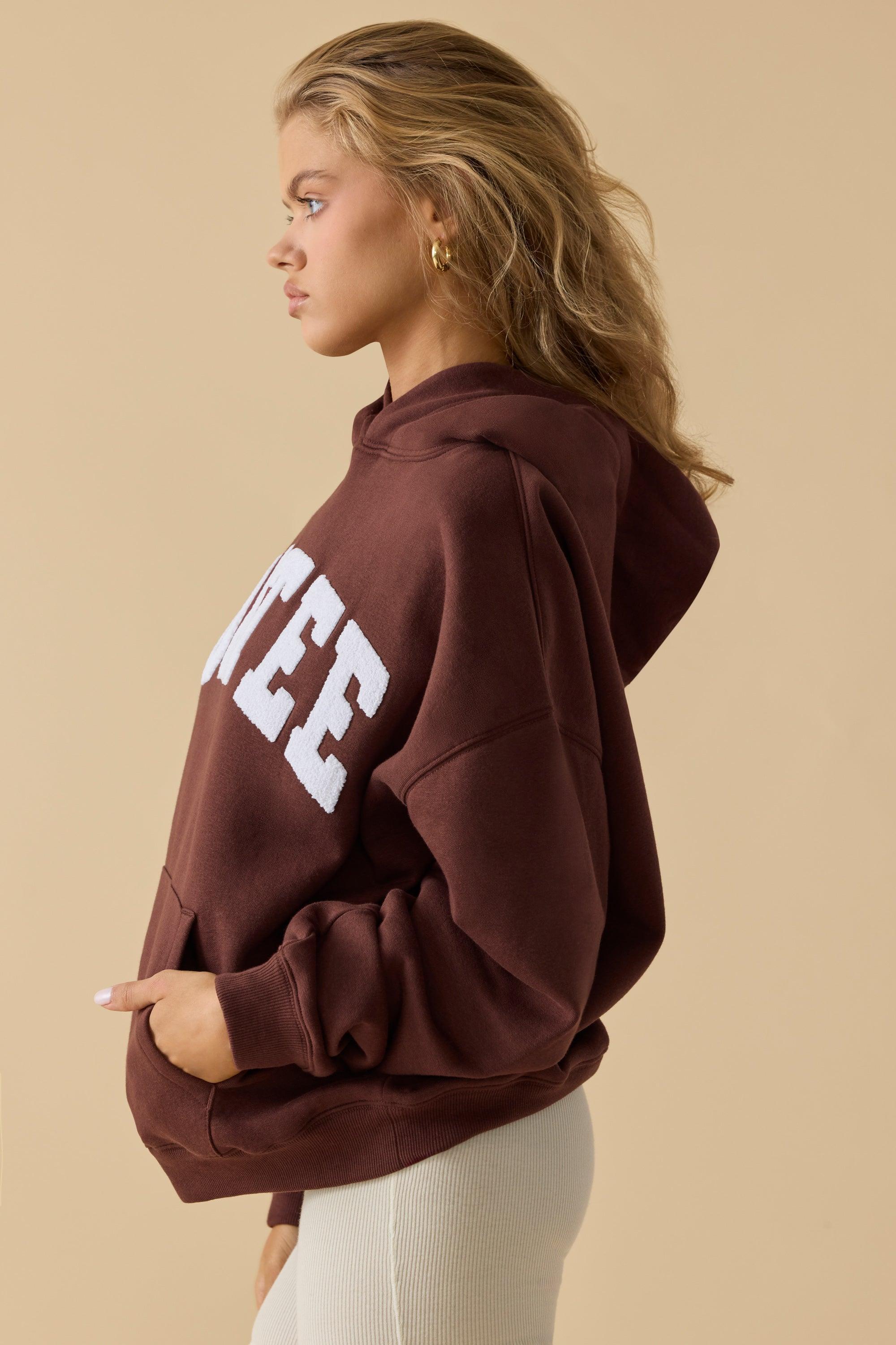 Oversized Hooded Sweatshirt in Mahogany Product Image