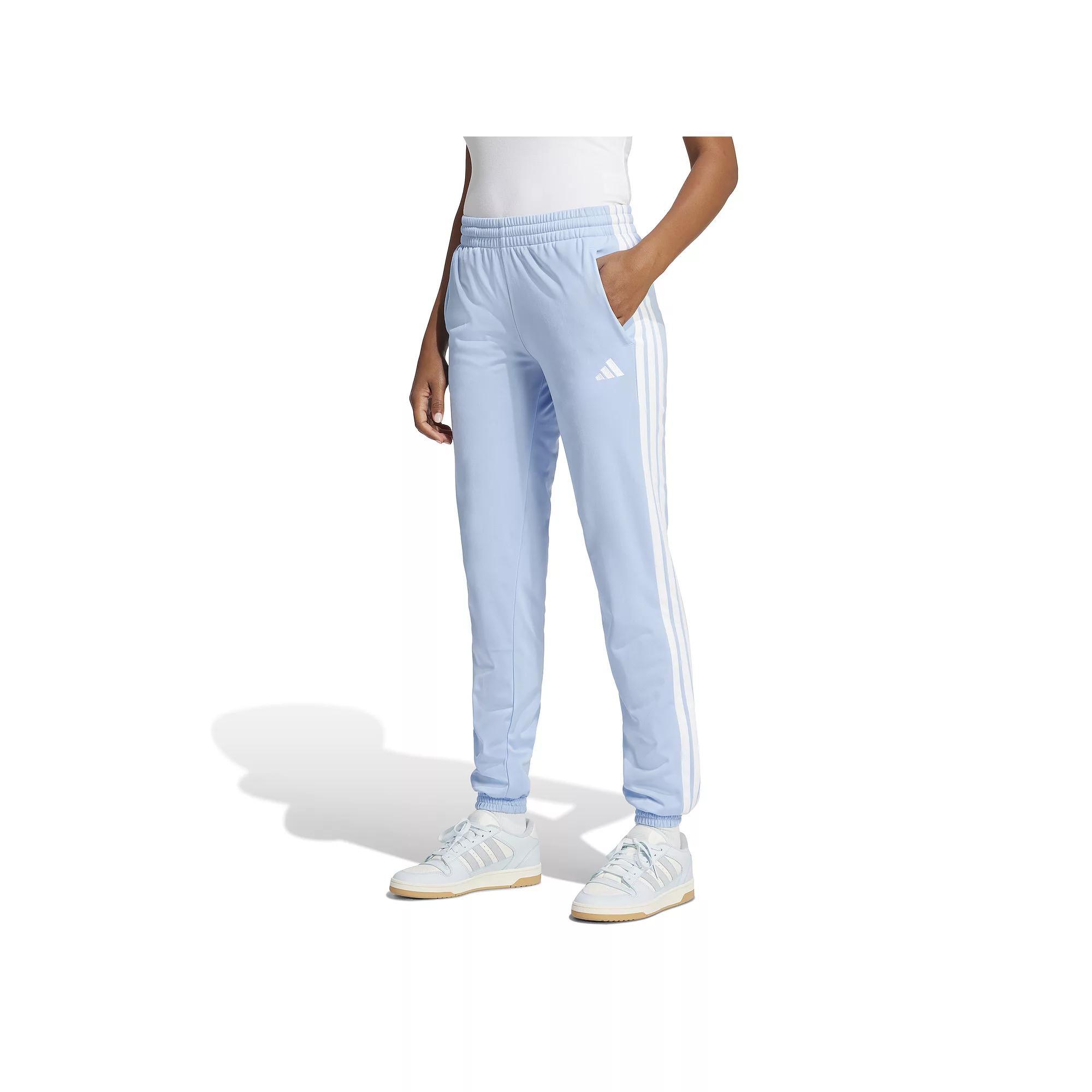 Women's adidas Tricot 3-Stripes Track Pants, Size: Small, Blue White Product Image
