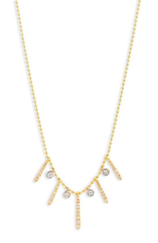 MEIRA T Metro T 14k Yellow & White Gold Diamond Bar Necklace, 18 In Two Toned Yellow Gold Product Image