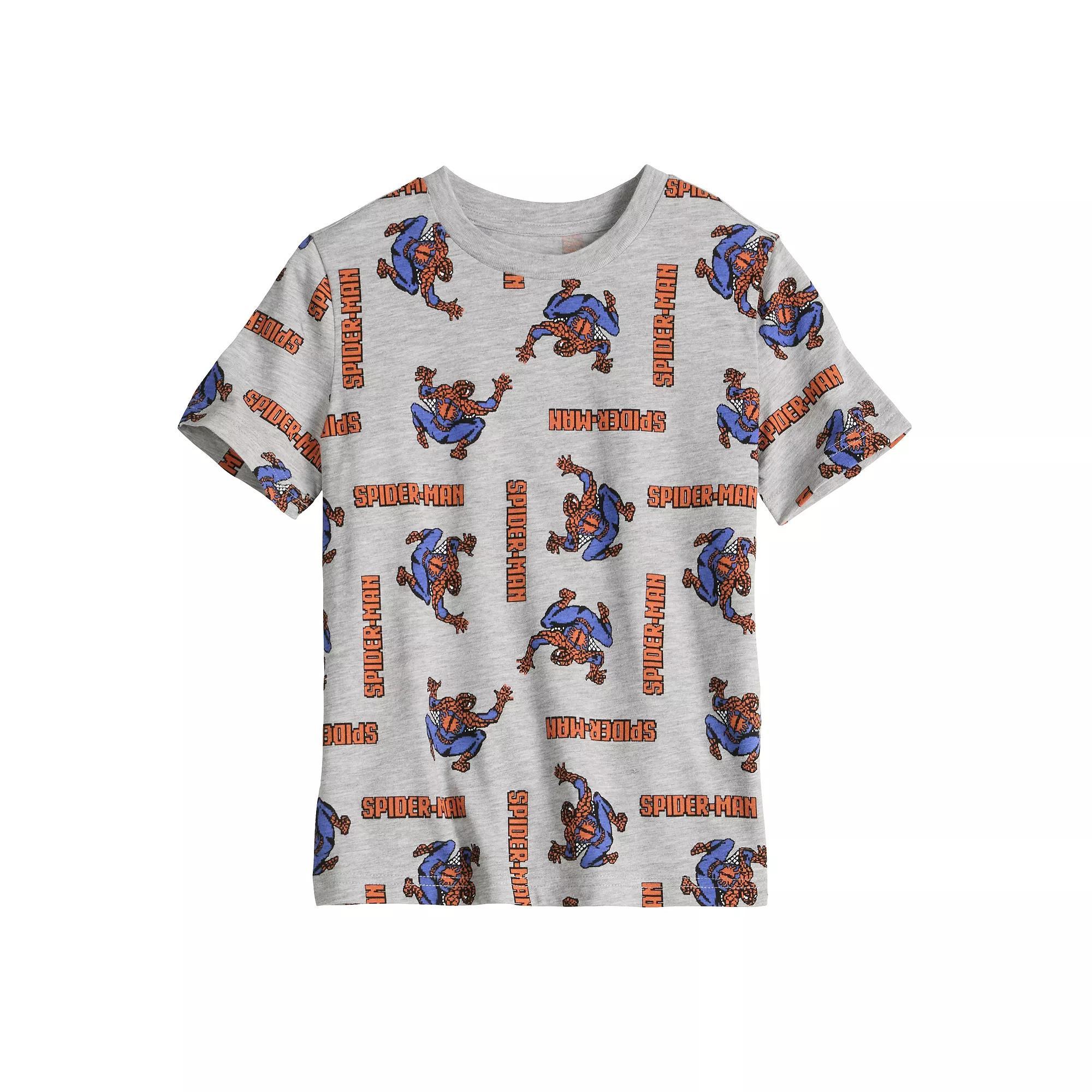 Boys 4-12 Jumping Beans® Marvel Spider-Man All Over Print Graphic Tee, Boy's, Size: 8, Grey Product Image
