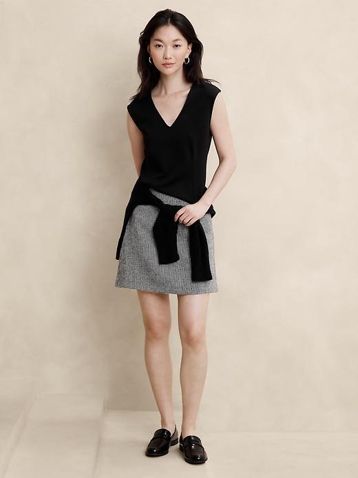 Soft Touch Scuba V-Neck Top Product Image