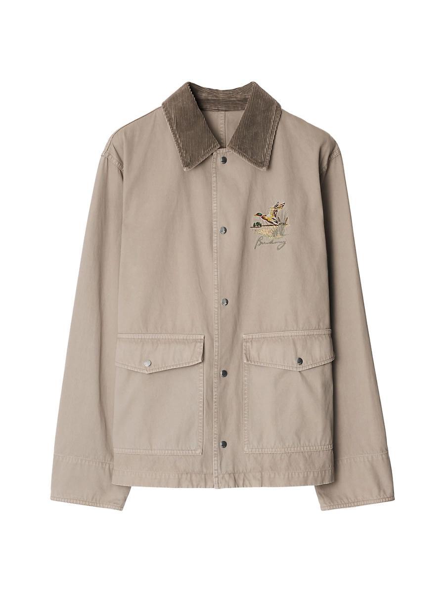 Mens Embroidered Cotton Field Jacket Product Image
