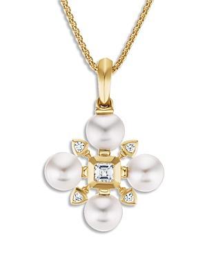 Womens Renaissance 18K-Yellow-Gold, Pearl & Diamond Pendant Necklace Product Image