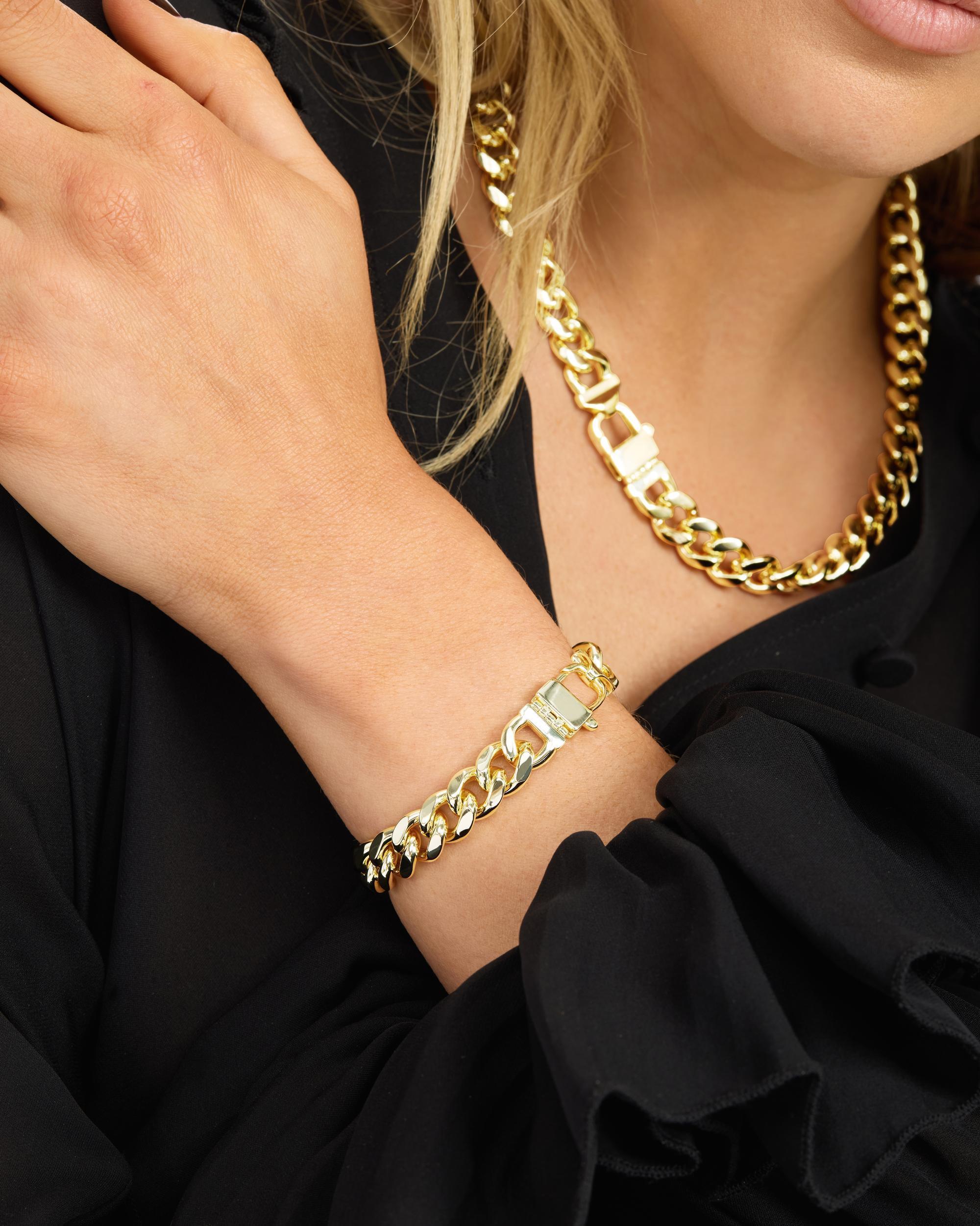 Julian Cuban Chain Bracelet 10.8mm - Gold Male Product Image