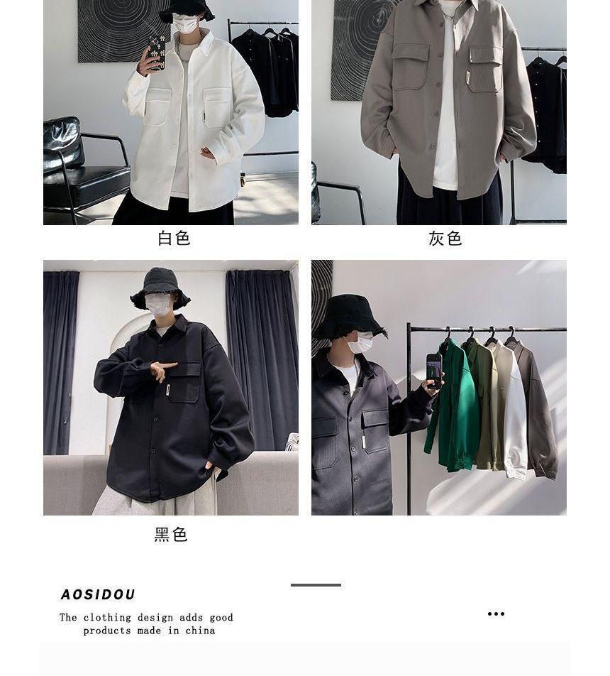 Plain Cargo Shirt Jacket Product Image
