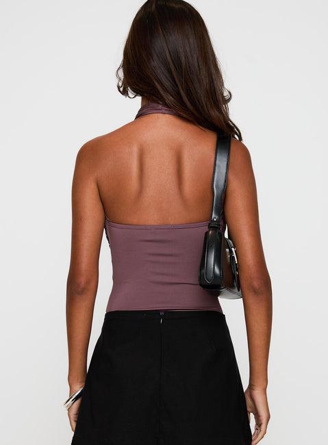 Shoot A Shot Wrap Detail Bodysuit Plum Product Image
