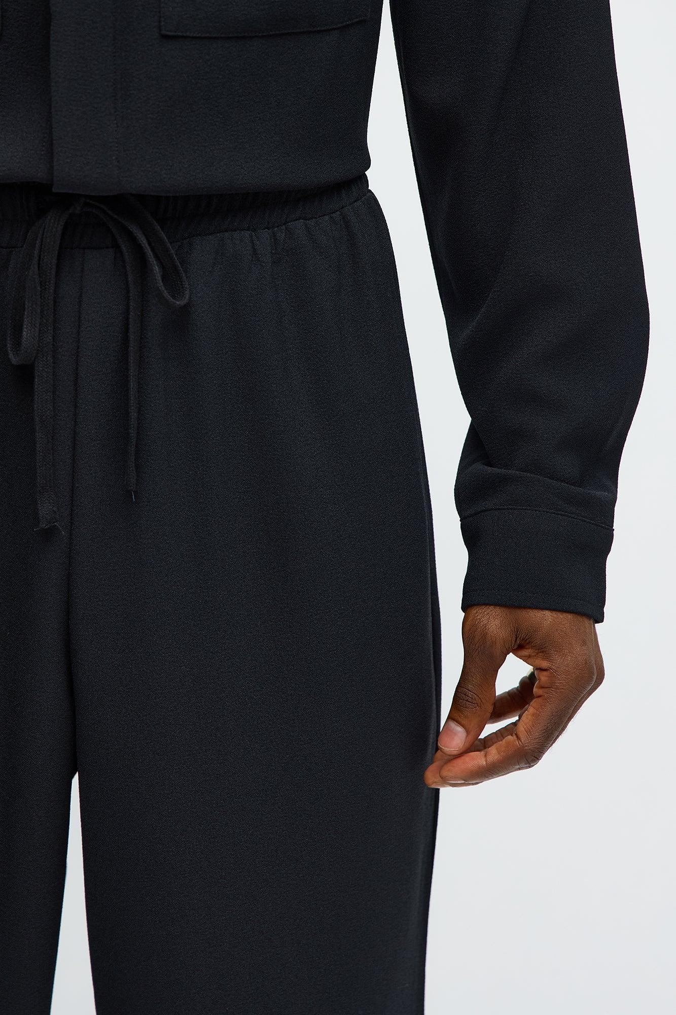 Golden Hour Baggy Elastic Waist Pant - Black Product Image