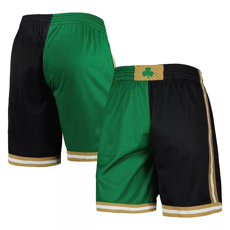 Men's Mitchell & Ness Kelly Green/Black Boston Celtics Hardwood Classics 2007 Split Swingman Shorts, Size: 2XL Product Image