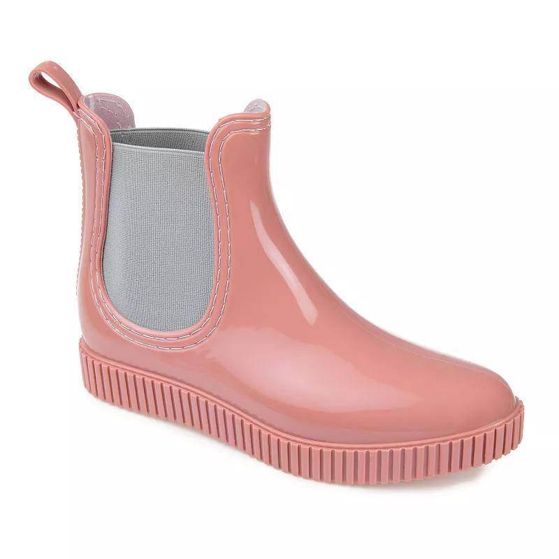 Journee Collection Drip Womens Waterproof Rain Boots Brown Product Image