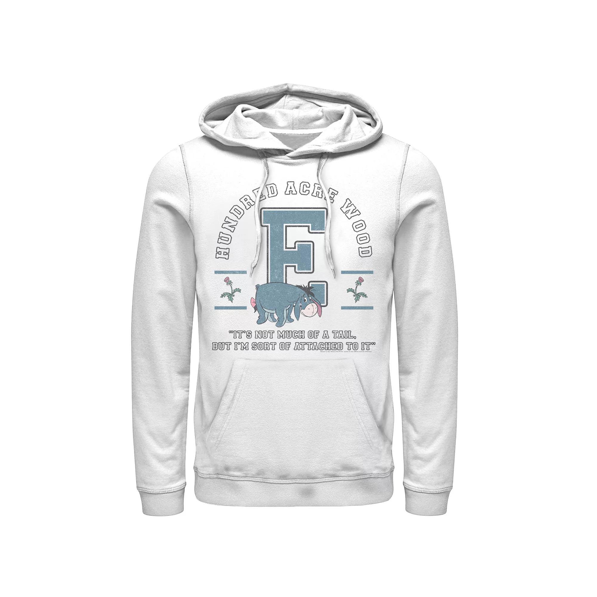 Disney's Winnie The Pooh Eeyore Men's Not Much Of A Tail Quote Hoodie, Size: Large, White Product Image