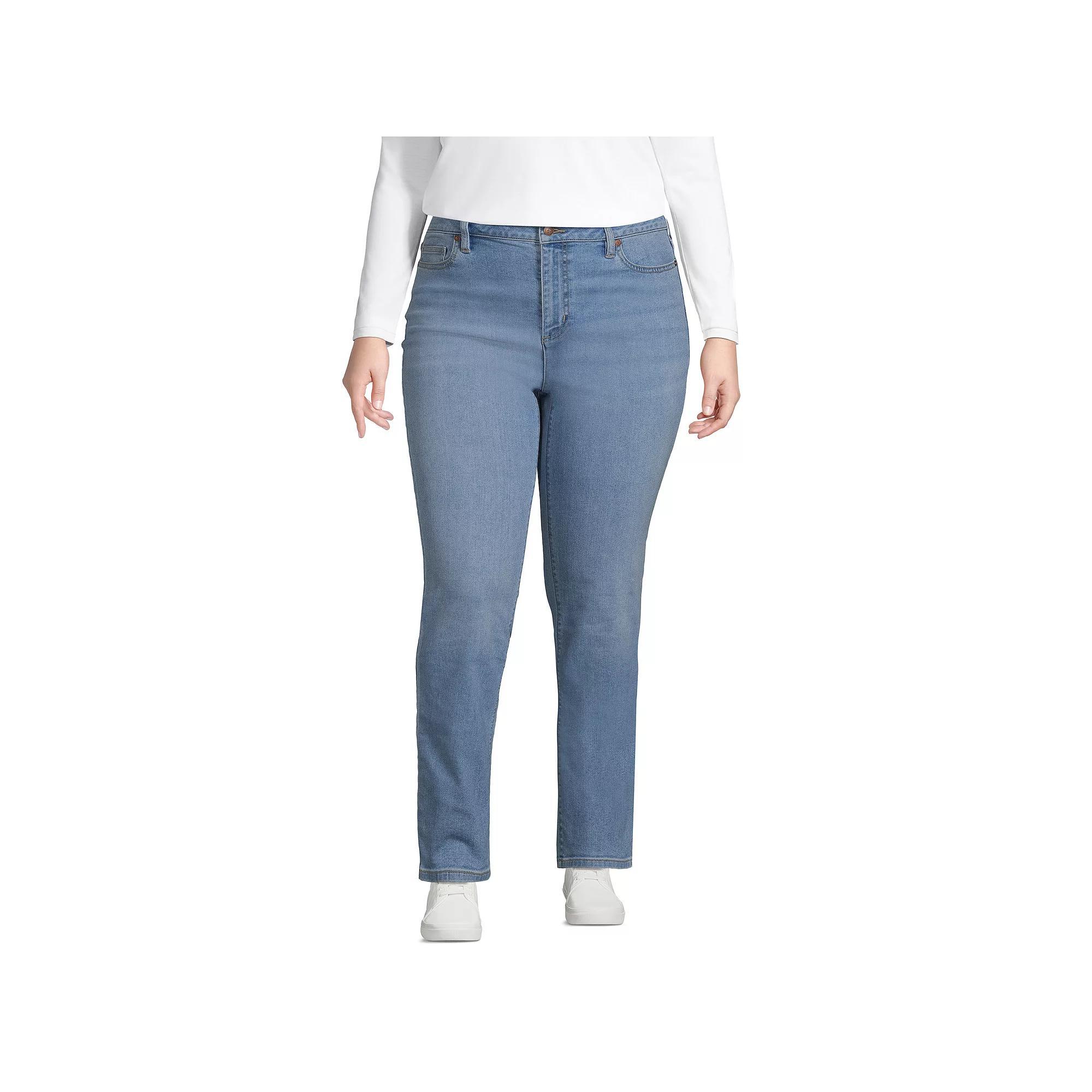 Plus Size Lands End Recover Straight-Leg Jeans, Womens Product Image