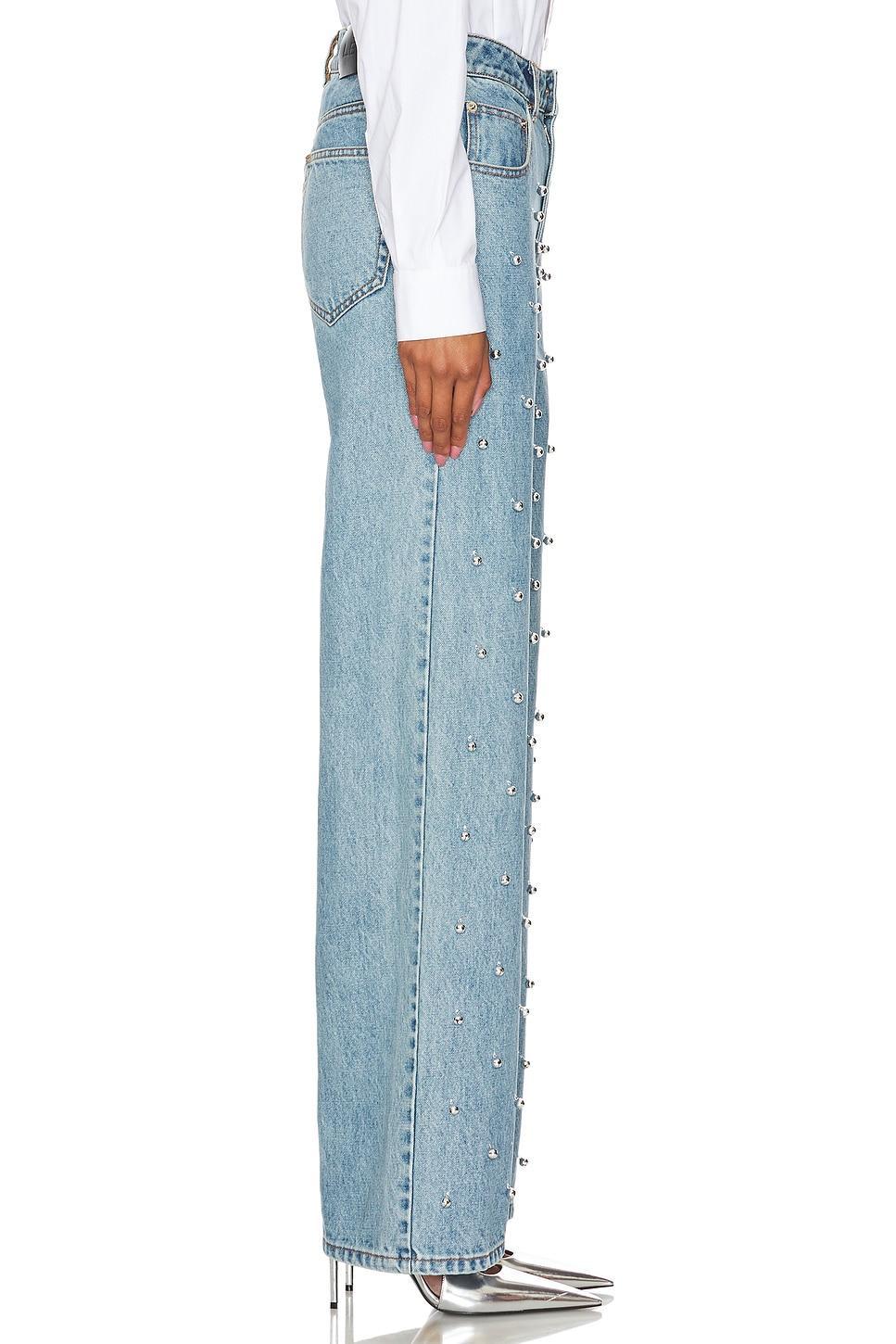 Bubble Embroidered Straight Leg Jeans LEJE Product Image