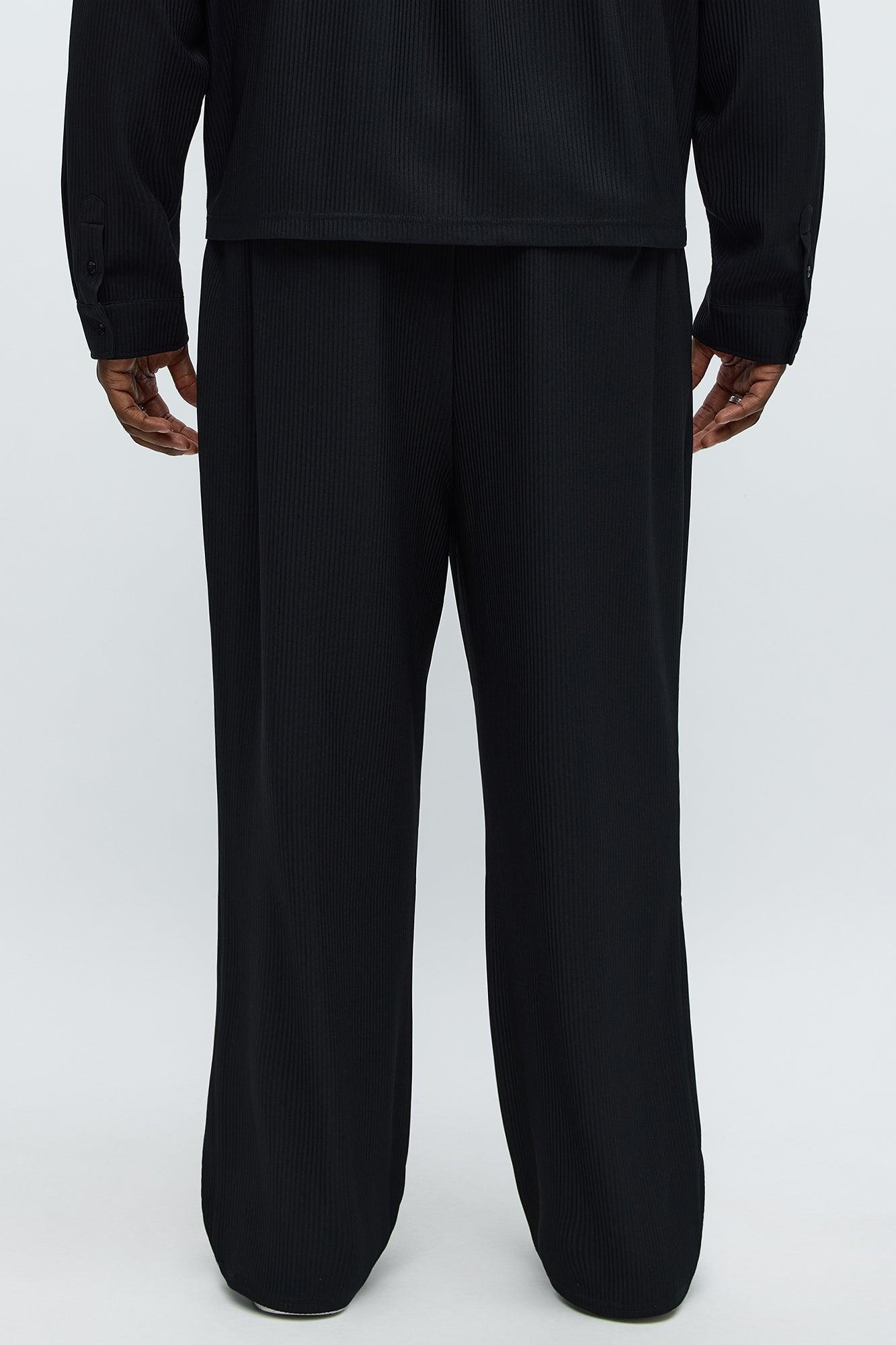 Show Up Baggy Elastic Waist Pant - Black Product Image