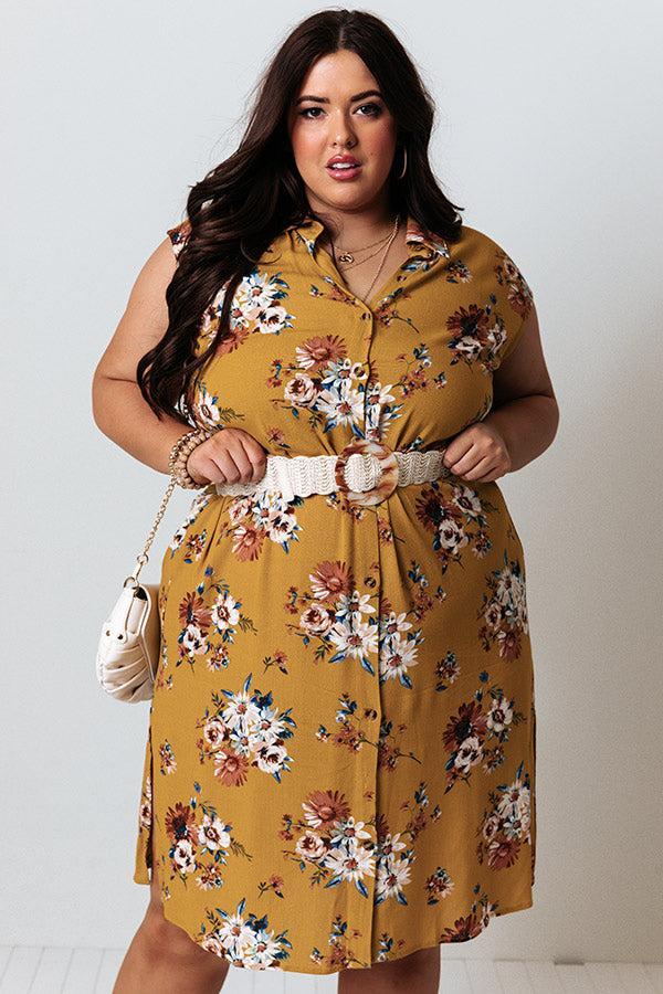 Grand Valley Floral Midi in Mustard Curves Product Image