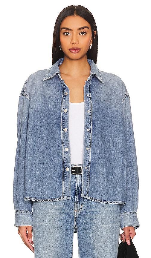 Womens Aidan High-Low Denim Shirt Product Image