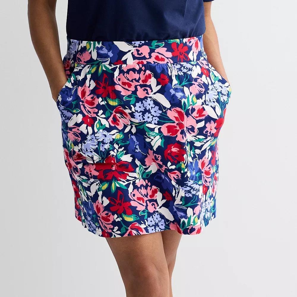 Women's Croft & Barrow® Easy Pull-On Skort, Size: Large, Blue Exploded Floral Product Image